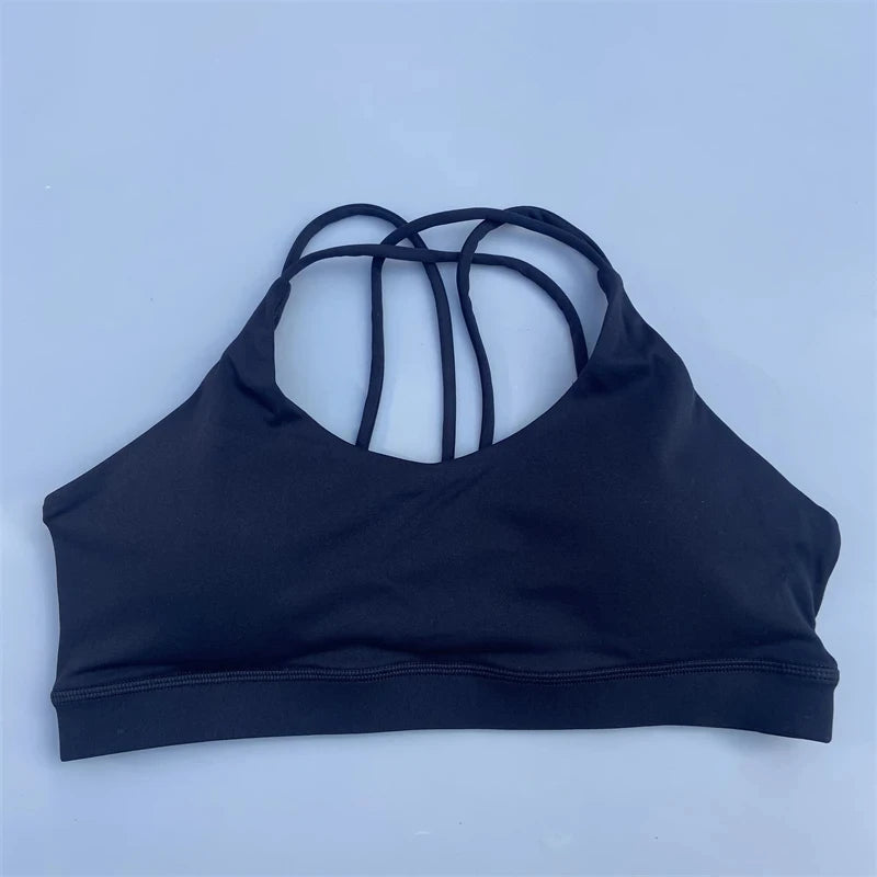 Solid Color Soft High-Strength Women's Fitness Bra – Tight Sport Top for Gym, Yoga & Training