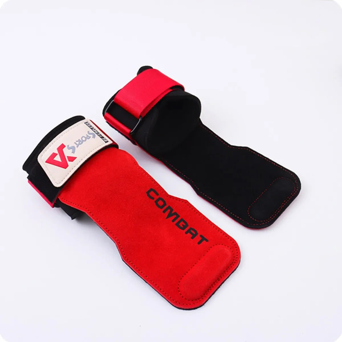 1 Pair Cowhide Gym Gloves Grips – Anti-Skid Weightlifting Pads for Deadlifts & Powerlifting