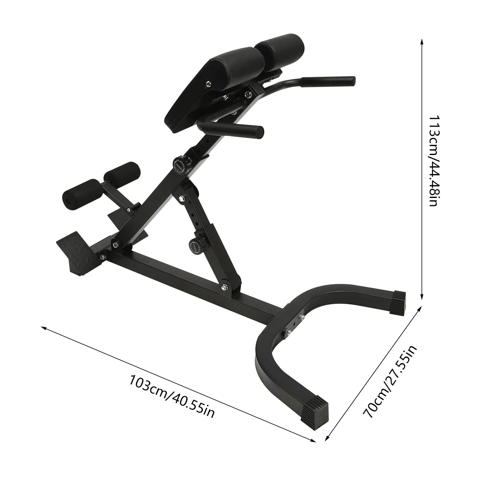 Adjustable Sit-Up Bench Roman Chair with 8 Pads