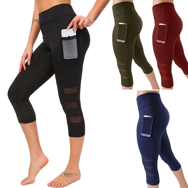Women’s High Waist Seamless Hollow-Out Yoga Tights