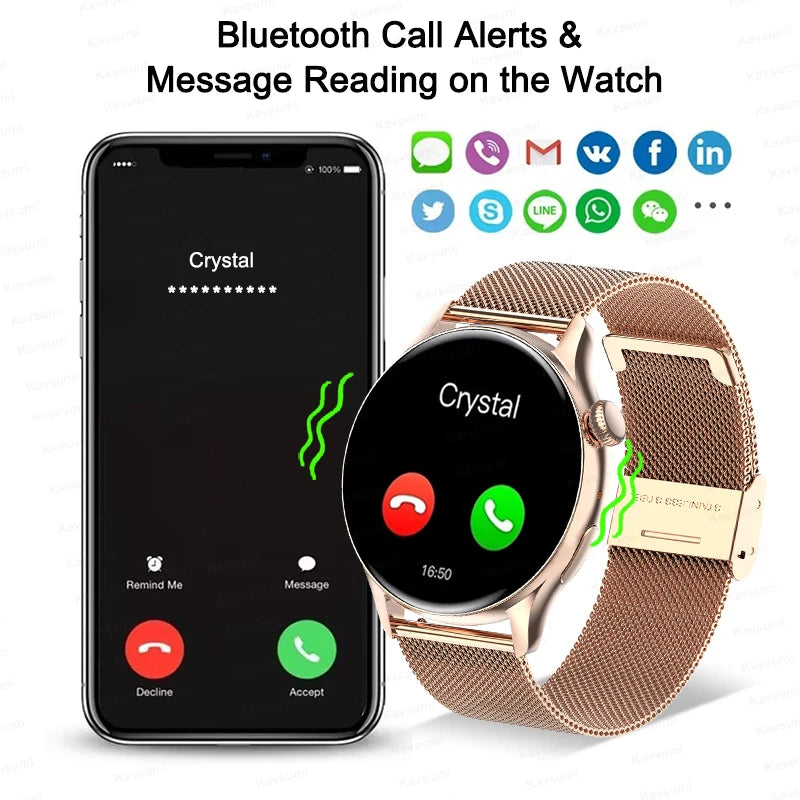 2024 NFC Smartwatch for Women – GPS, Voice & Health Tracker