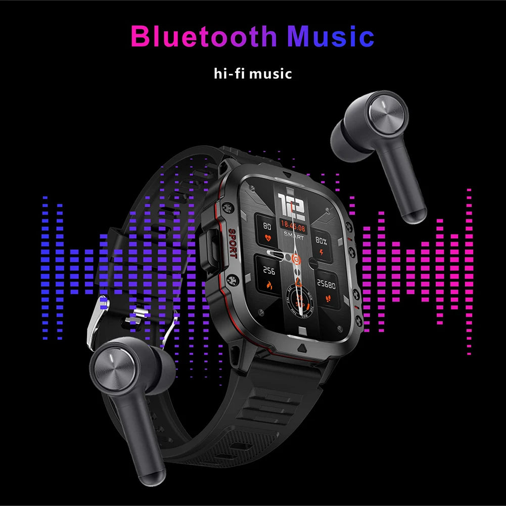 1.96" Touchscreen Men’s Outdoor Smartwatch – AI Voice, 3ATM Waterproof