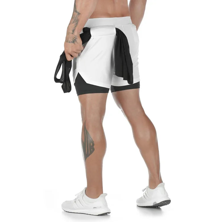 Camo Running Shorts Men – 2-in-1 Quick Dry Workout Shorts