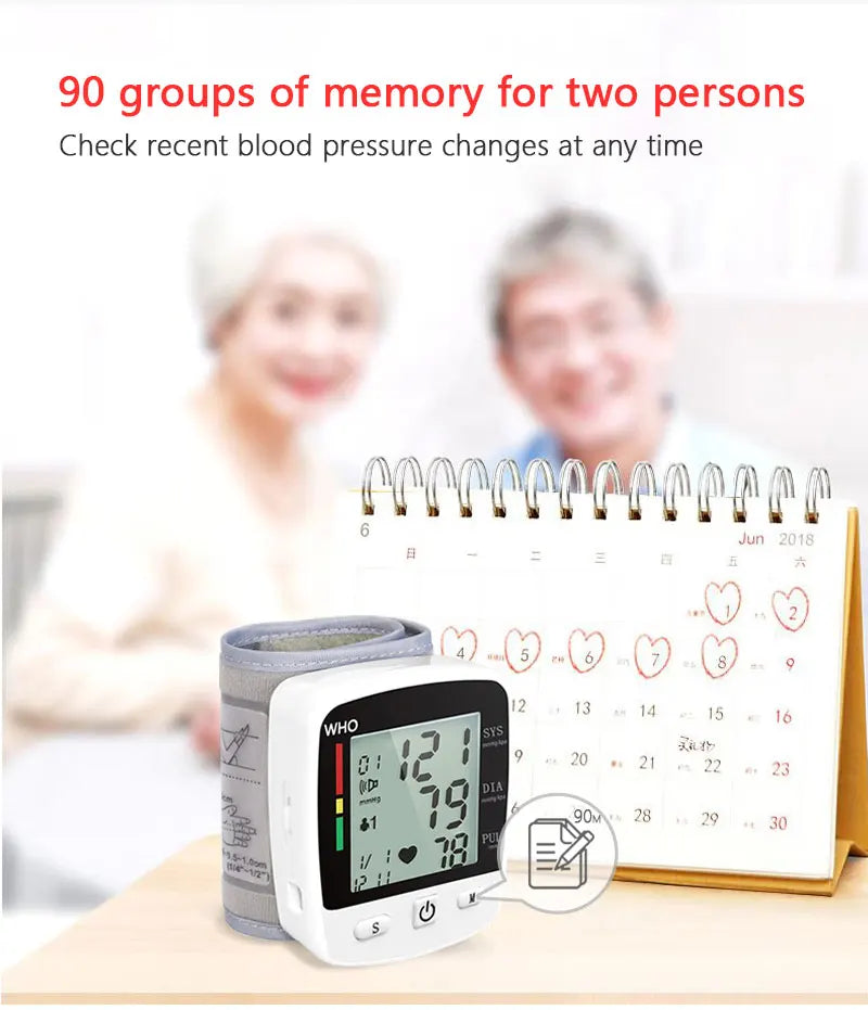 Digital Blood Pressure Monitor – Wrist Tensiometer Electronic Sphygmomanometer