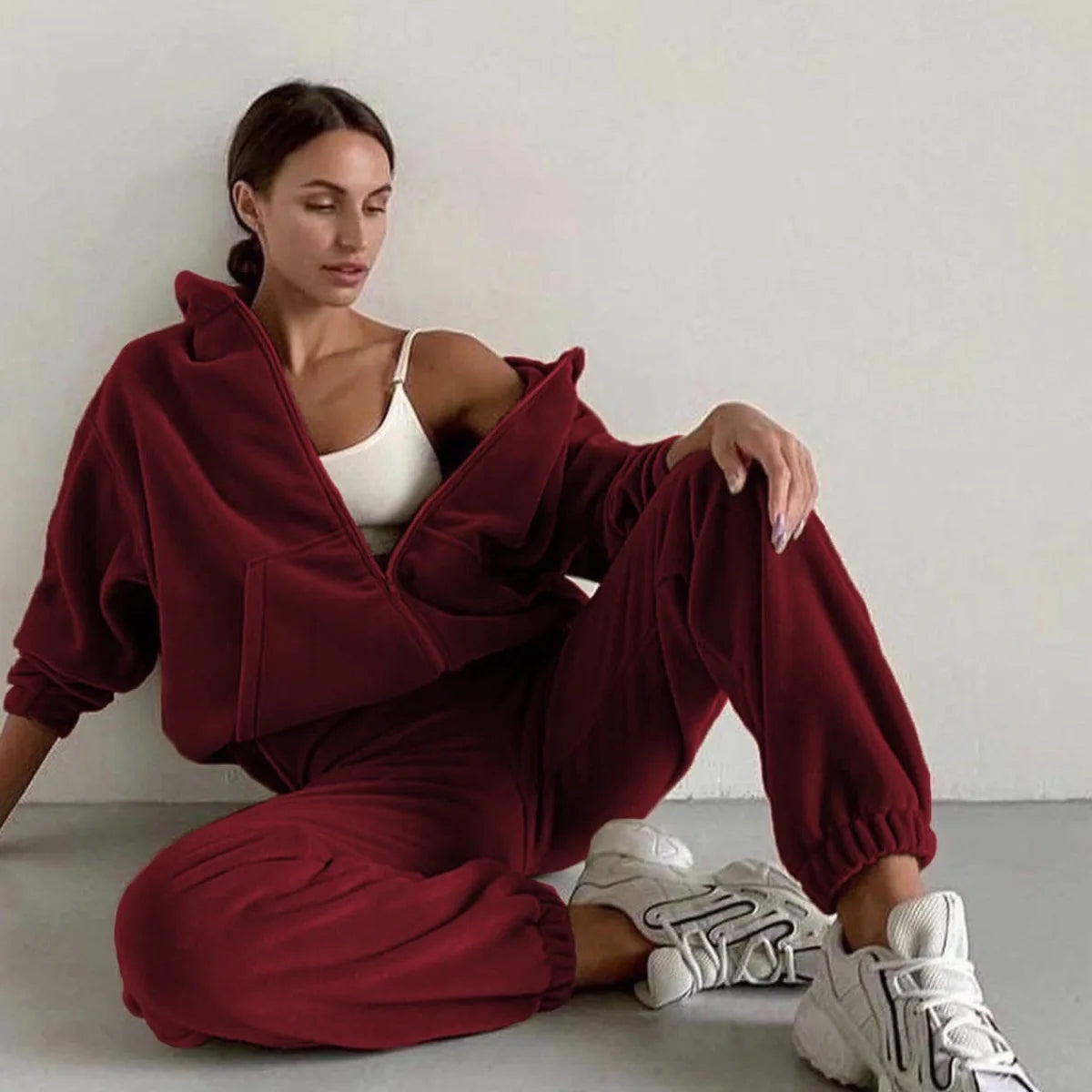 Women’s 2-Piece Loose Sports Sweater & Pants Set