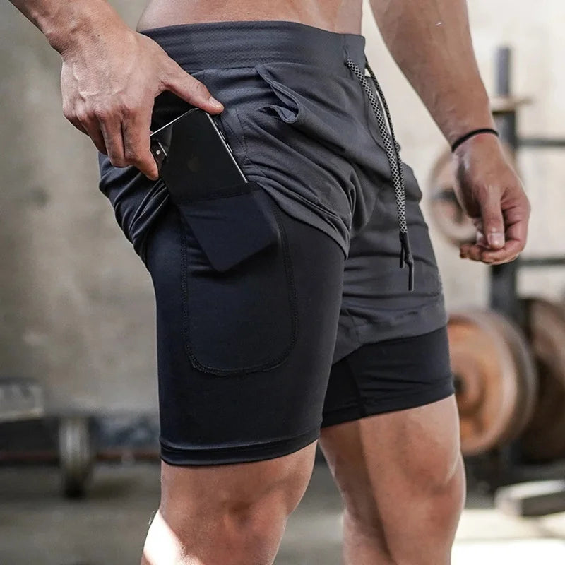 Camo Running Shorts Men – 2-in-1 Quick Dry Workout Shorts