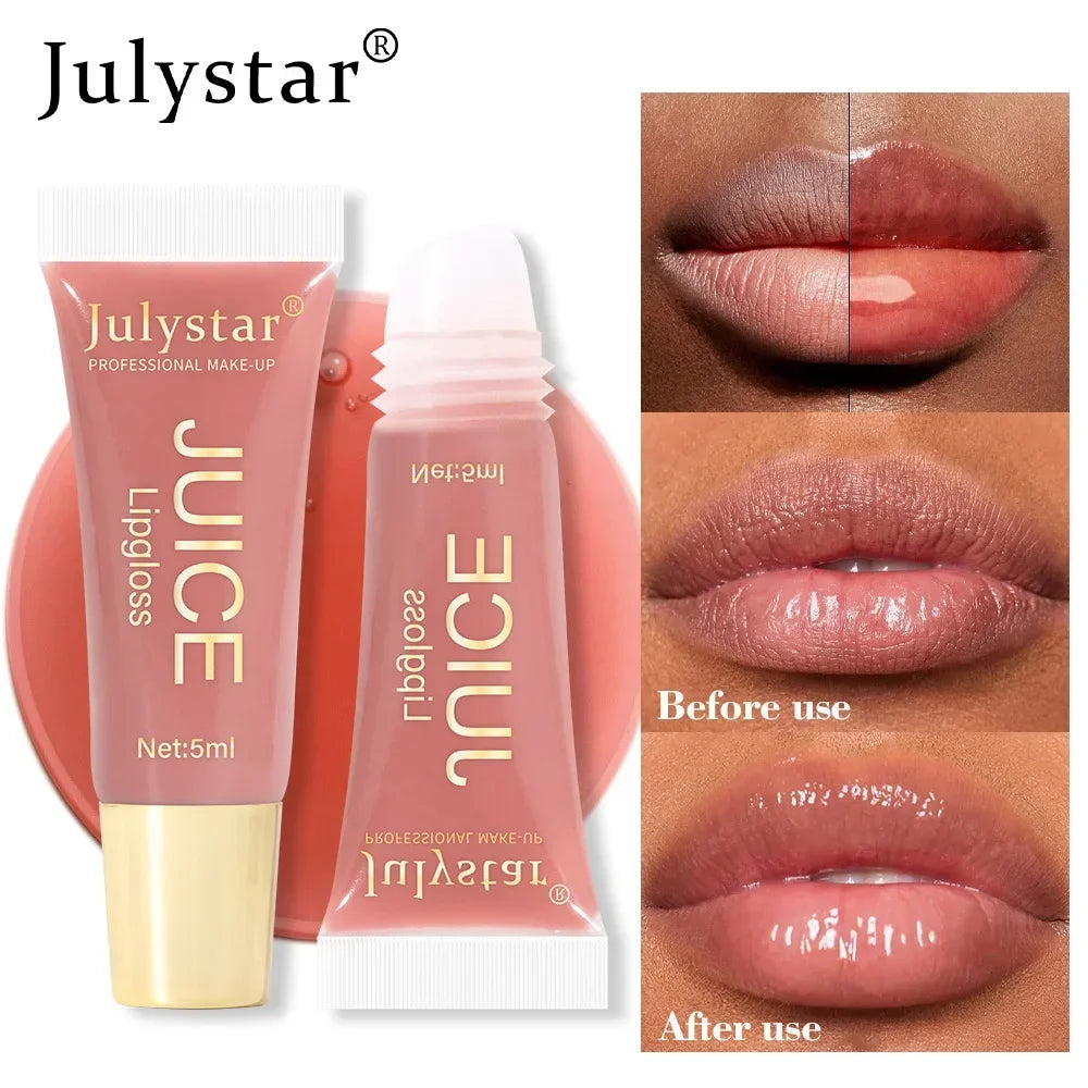 Nude Brown Plumping Lip Gloss – Moisturizing Fruit Lip Oil