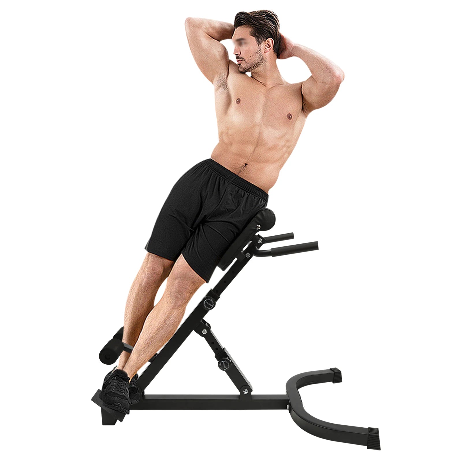 Adjustable Sit-Up Bench Roman Chair with 8 Pads