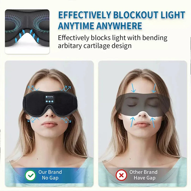 3D Bluetooth Sleeping Headphones Eye Mask: