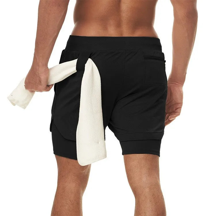 Camo Running Shorts Men – 2-in-1 Quick Dry Workout Shorts