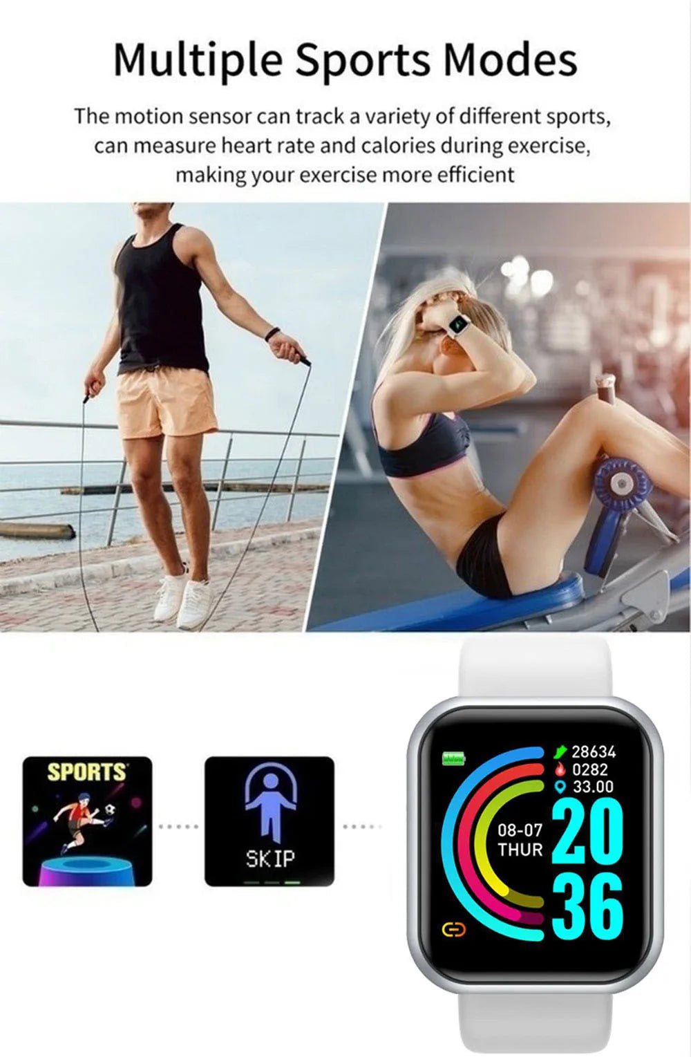 Y68 D20 Smart Watch – Phone, Music & Health Tracker for Men & Women