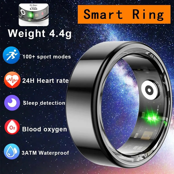 Smart Ring for Huawei, Xiaomi, Samsung – Titanium Steel, Health Monitor