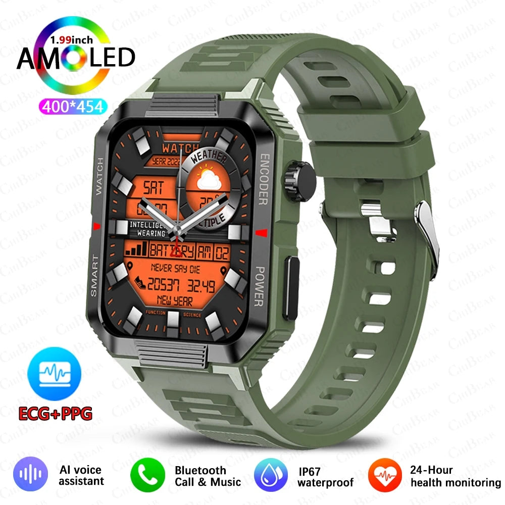 EGC+PPG GPS Fitness Smartwatch for Men – 1.99" HD Screen