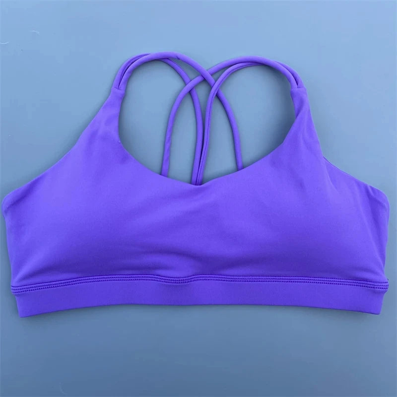 Solid Color Soft High-Strength Women's Fitness Bra – Tight Sport Top for Gym, Yoga & Training