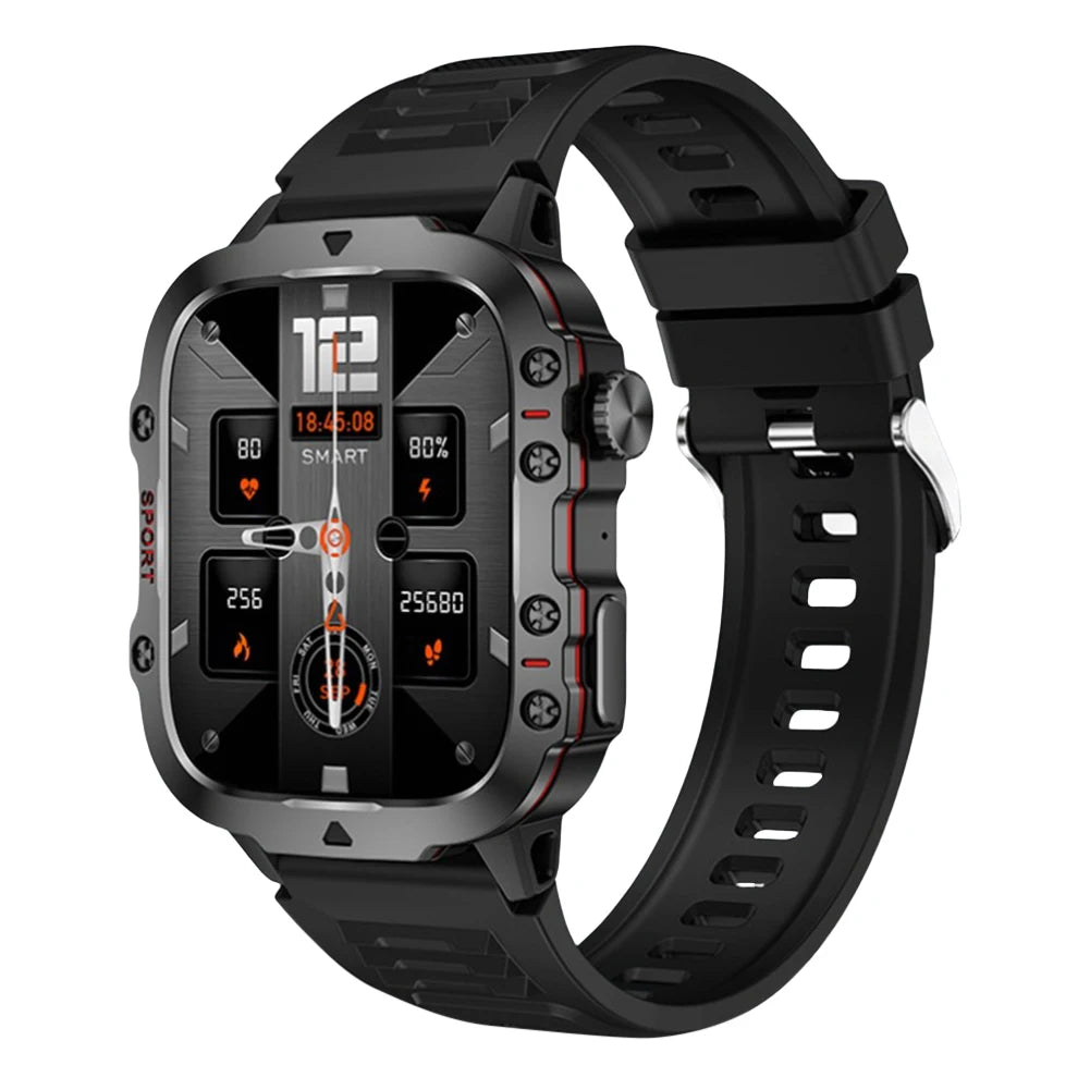 1.96" Touchscreen Men’s Outdoor Smartwatch – AI Voice, 3ATM Waterproof