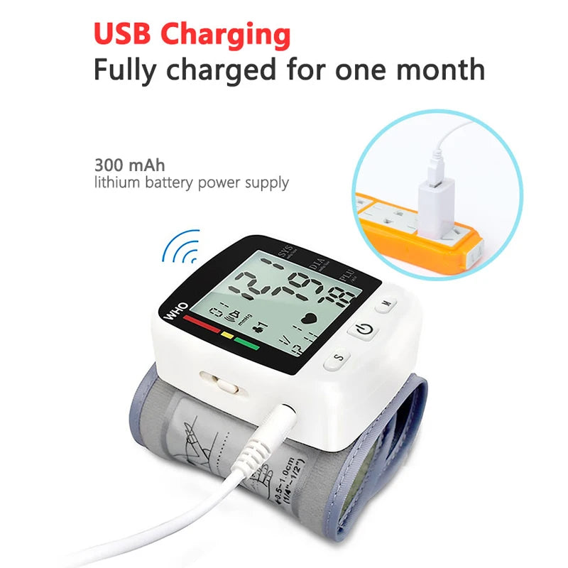 Digital Blood Pressure Monitor – Wrist Tensiometer Electronic Sphygmomanometer