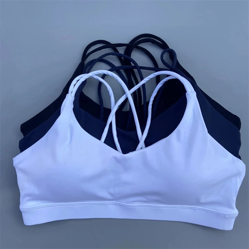 Solid Color Soft High-Strength Women's Fitness Bra – Tight Sport Top for Gym, Yoga & Training