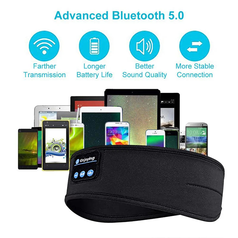 Wireless Bluetooth Sports Sleep Headband with Earbuds