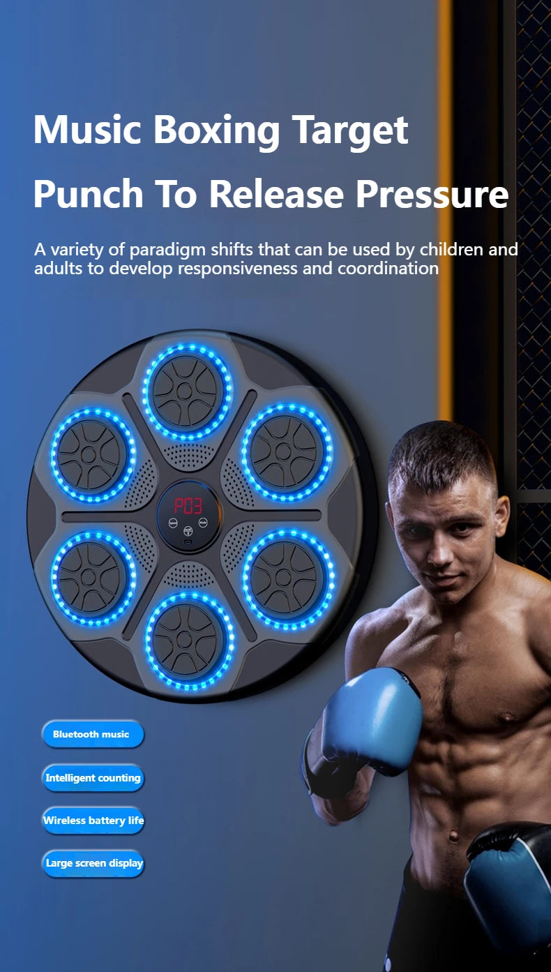 New Music Boxing Machine Smart Bluetooth Wall Mounted Music Boxing Trainer