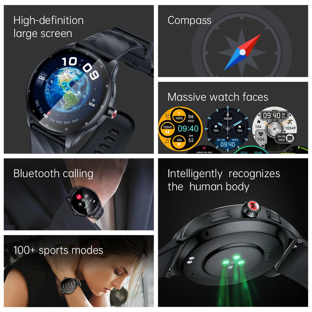 KUMI GW5 Pro Smartwatch – 1.43" AMOLED, Waterproof, Bluetooth Call